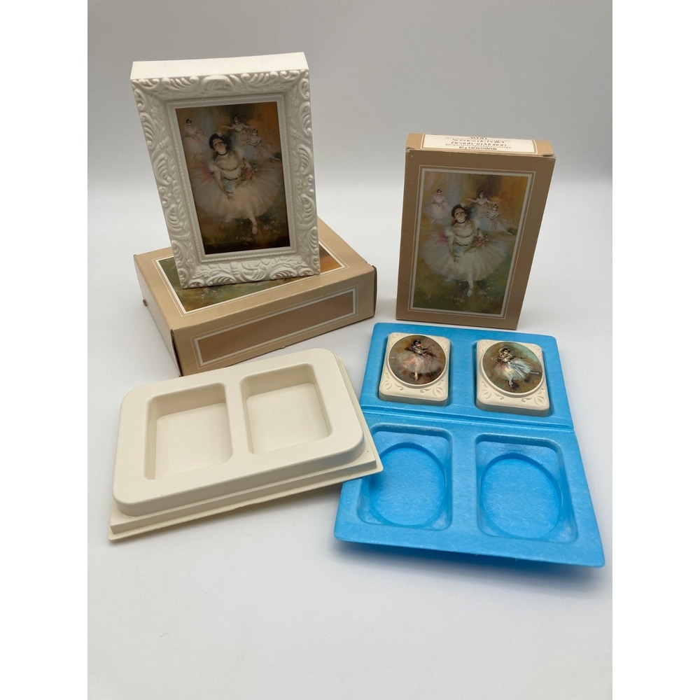 Vintage Avon Beauty in Motion Ballerina Soap Set & Degas Framed Picture Lot